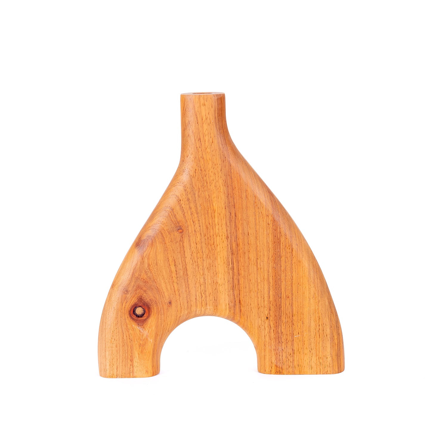 HALF MOON WOODEN VASE
